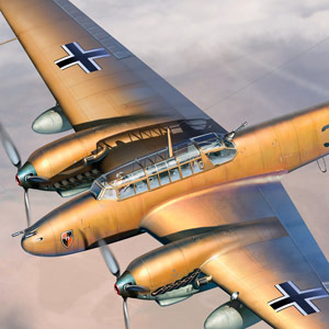 サイバーホビー 1/48 WW.II ドイツ空軍 メッサーシュミット Bf110 E-2 Trop