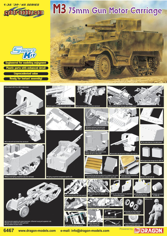 cyber-hobby 1/35 M3 75mm Gun Motor Carriage