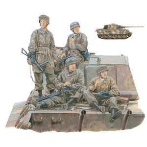 サイバーホビー　1/72 WW.IIドイツ軍第3降下猟兵師団 w/キングタイガー（ヘンシェル砲塔）