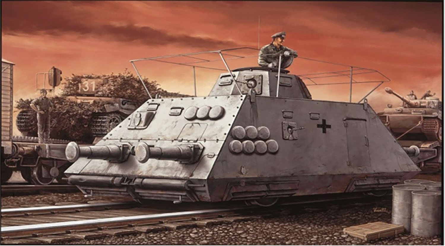 1/35 WW.II ドイツ軍 重装甲偵察列車 指揮車型 - ウインドウを閉じる
