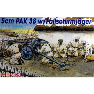 ドラゴン 1/35 WW.II ドイツ軍 5cm 対戦車砲 Pak38 w/降下猟兵 [DR6118