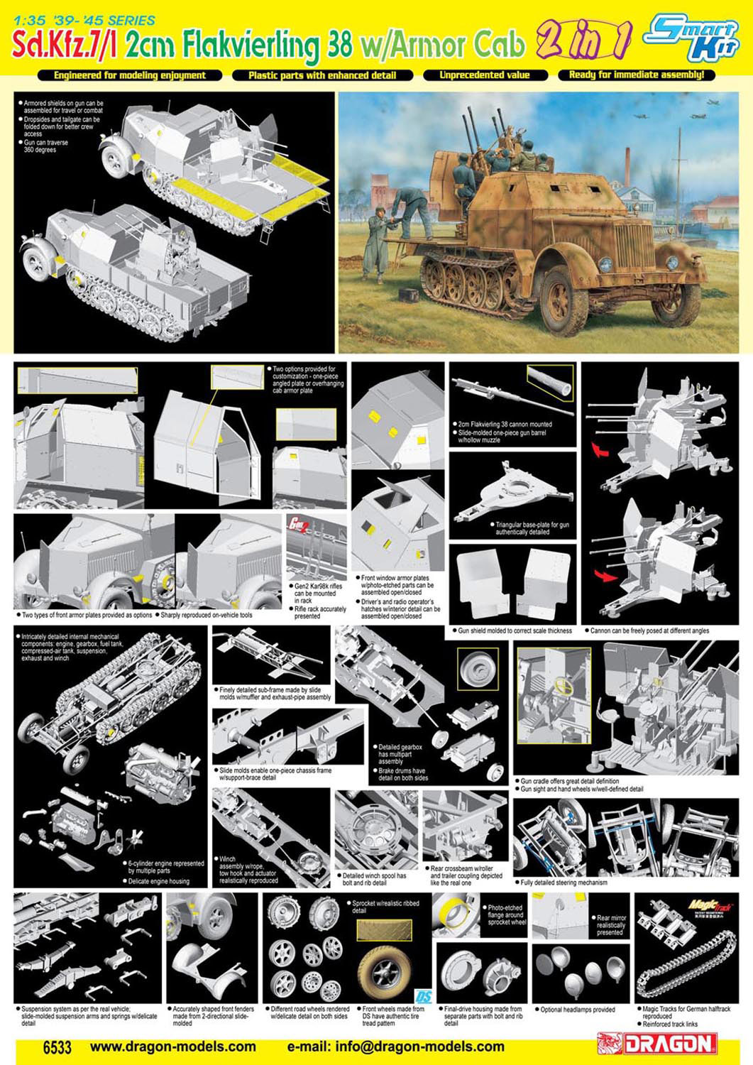 ɥ饴 1/35 WW.II ɥķ Sd.Kfz.7/1 8tϡեȥå 2cm 4Ϣ Flak 38жˤ