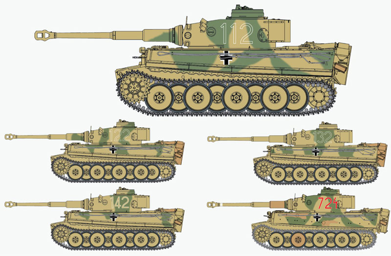 ドラゴン 1/35 WW.II ドイツ軍 ティーガーI 極初期生産型 ドイツアフリカ軍団 第501重戦車大隊 ＆ 第7戦車連隊 - ウインドウを閉じる
