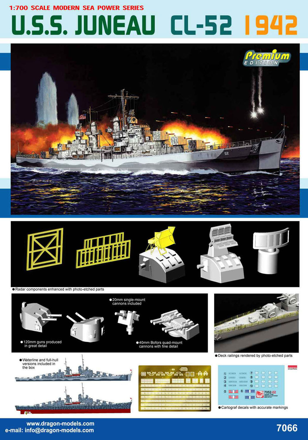 ɥ饴 1/700 WW.II ꥫδ U.S.S. Ρ CL-52 1942