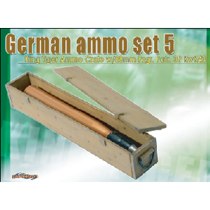 WW II German ammo set 5 King Tiger Ammo Crate w/88mm Pzgr 39 KwK