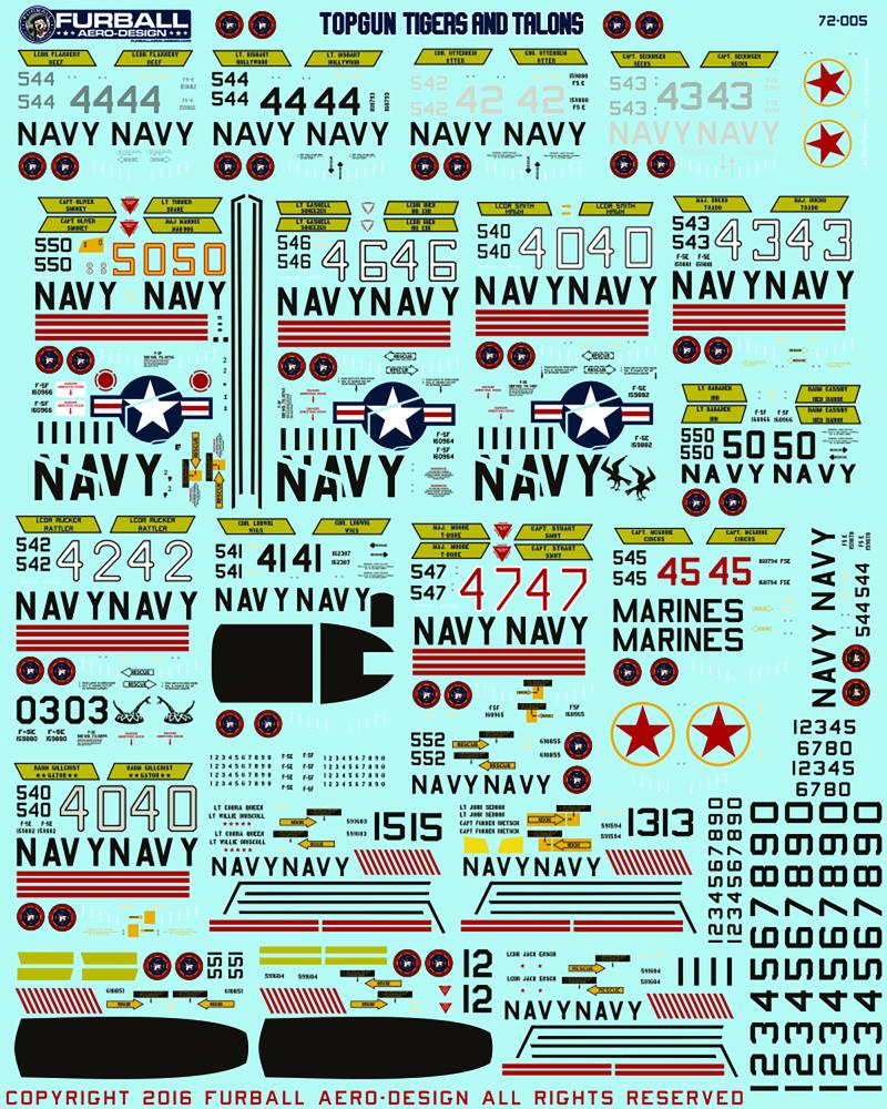 FURBALL AERODESIGN 1/72 F-5E/F/T-38 TOPGUN TIGER&TOPGUN TALON