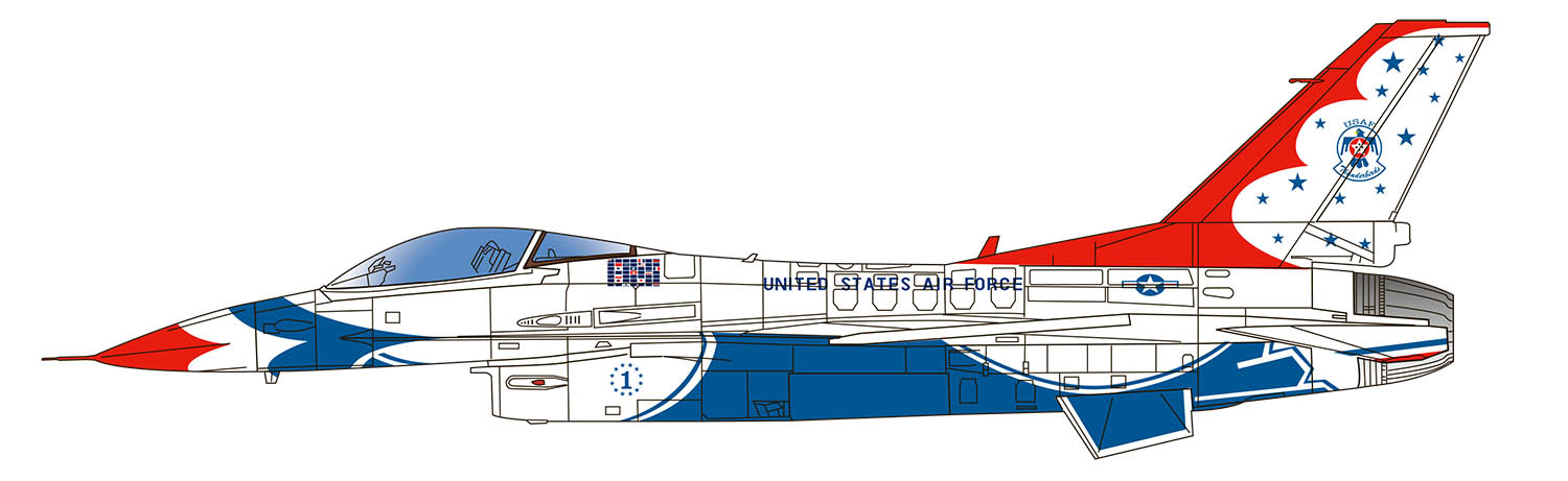 1/144 US Air Force F-16C Fighting Falcon Thunderbirds