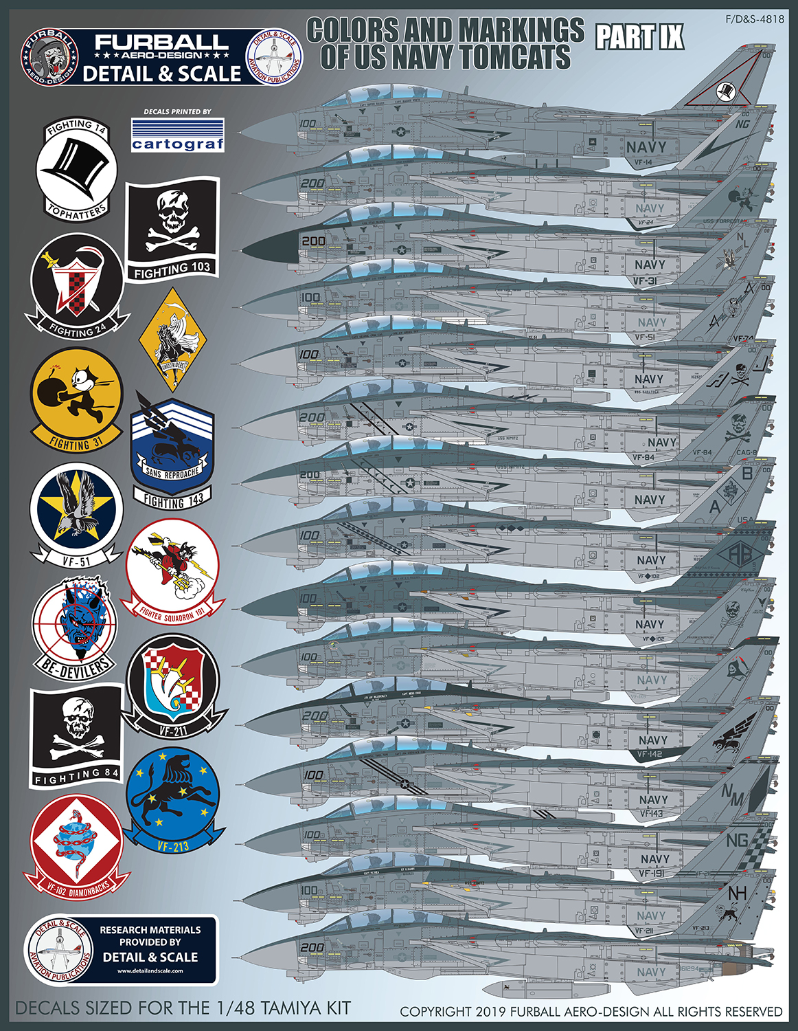 1/48 アメリカ海軍 F-14トムキャット カラー&マーキング パート9"ロービジ・CAG"
