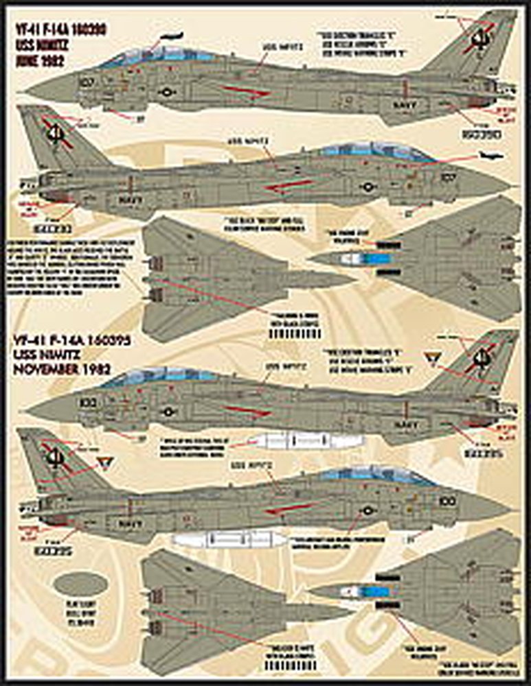 ファーボールエアロデザイン1/72 アメリカ海軍 F-14トムキャット カラー&マーキング デカール Part.I - ウインドウを閉じる