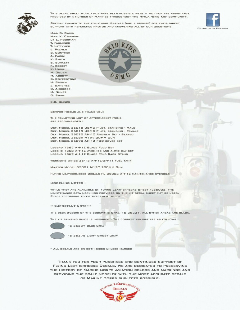 ե饤󥰥쥶ͥå1/35 "ޥ꡼󡦥åɡå롼" ꥫʼ AH-1Z ǥ륻å