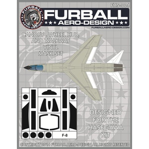 ファーボールエアロデザイン 1/48 F-8 キャノピー,ホイールハブ& ウォークウェイ用マスクセット