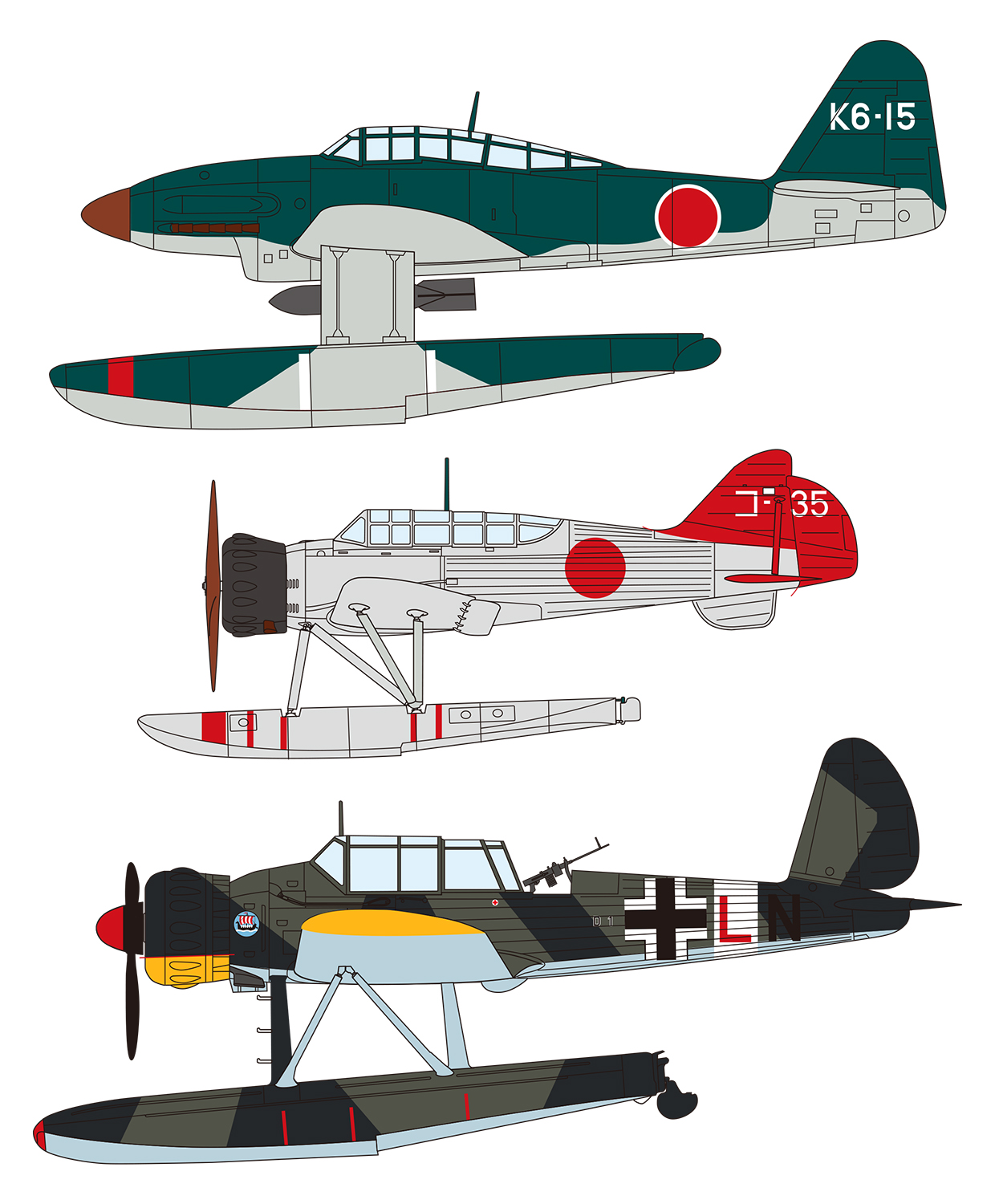 F-toys 1/144 WING KIT COLLECTION 17 WW2 FLOATPLANES