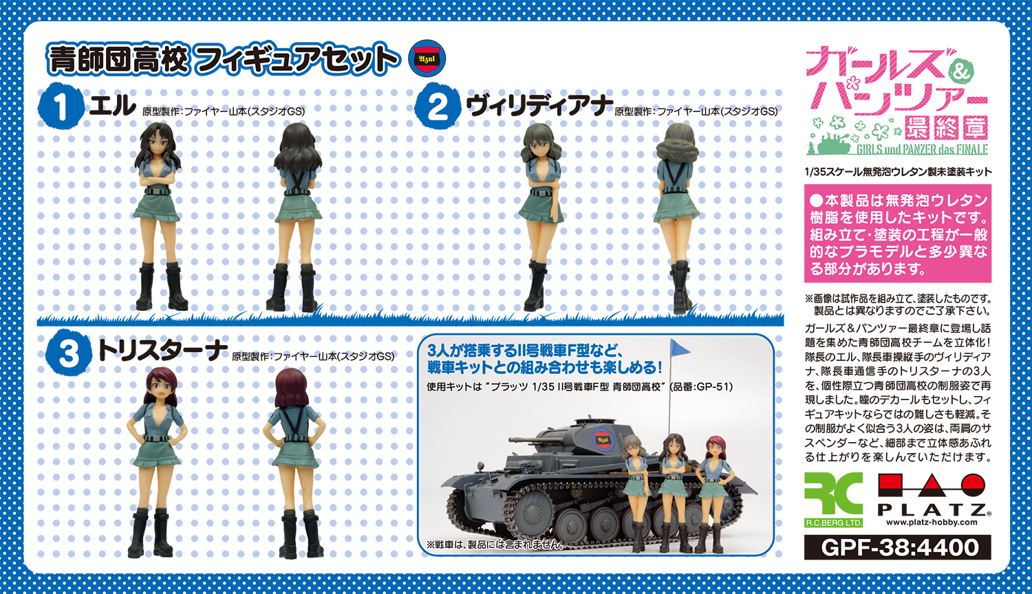 GIRLS und PANZER der FINALE 1/35 Aoshidan High School Figure Set