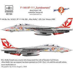 HADǥ 1/48 ꥫ F-14A ȥ७å VF-111 ʡ Miss Mollyѥǥ