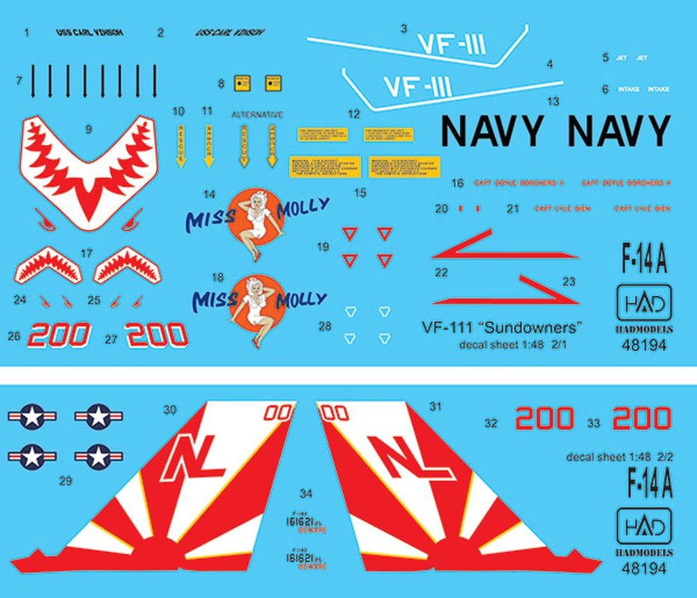 HADǥ 1/48 ꥫ F-14A ȥ७å VF-111 ʡ Miss Mollyѥǥ