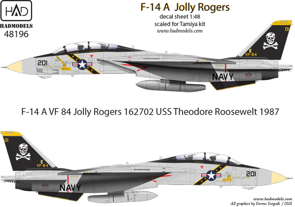 HADモデル 1/48 米海軍 F-14Aトムキャット VF-84ジョリーロジャース 