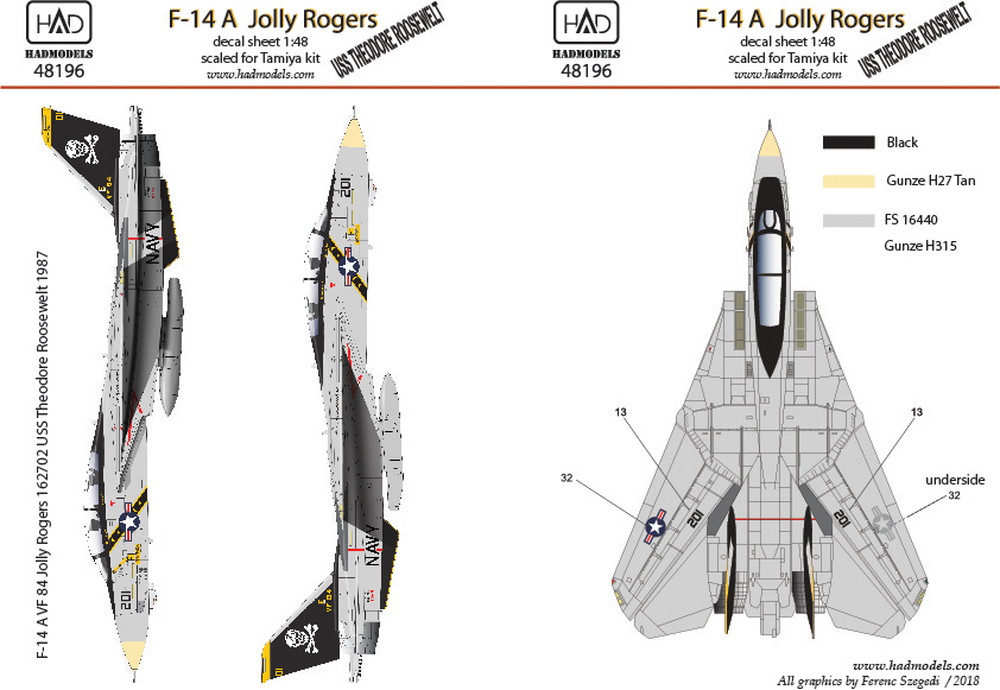 HADǥ 1/48 Ƴ F-14Aȥ७å VF-84꡼㡼 201 ɥ롼٥ ǥ