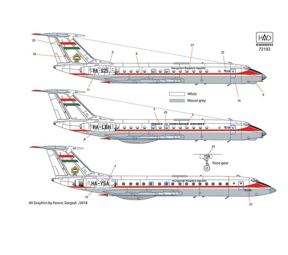 HADǥ 1/72 Tu-134/Tu134A ϥ󥬥꡼ѵѥǥ