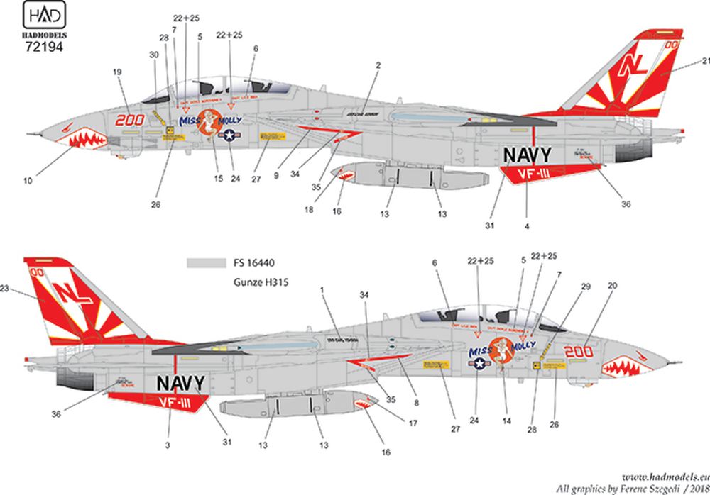 HADǥ 1/72 ꥫ F-14A ȥ७å VF-111 ʡ Miss Mollyѥǥ - ɥĤ