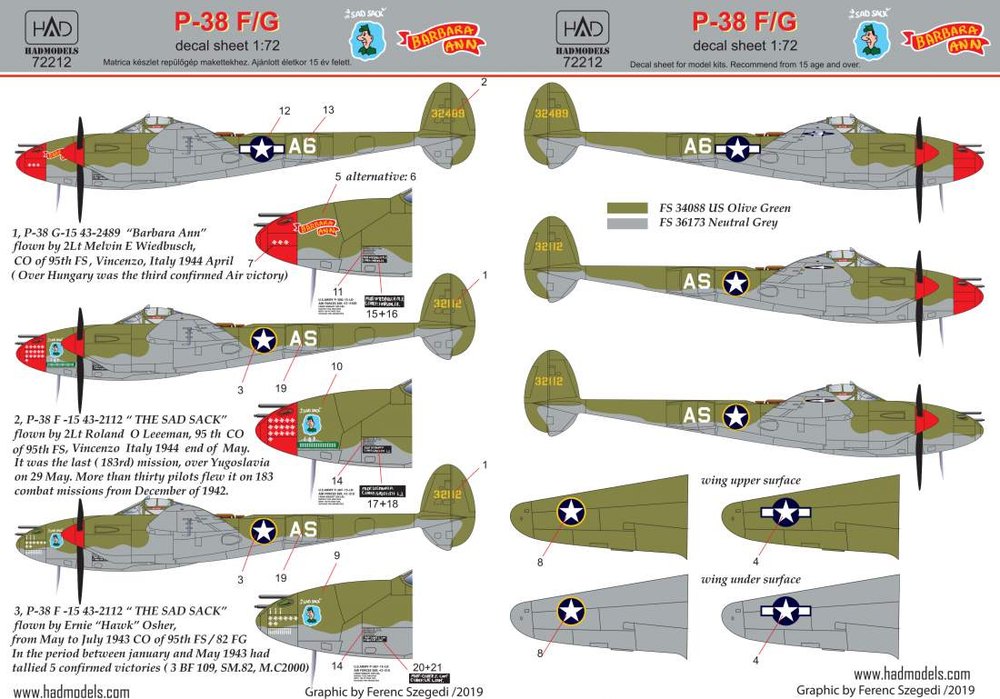 HADǥ1/72 WW.II ꥫ P-38F/G 衼å ǥ