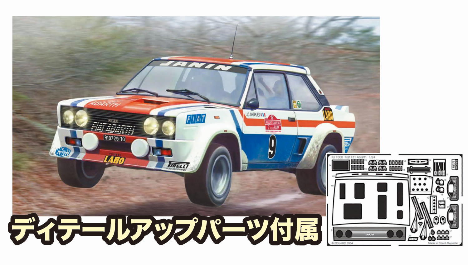 1/24 Fiat 131 Abarth 1977 Sanremo Rally Winner w/detail-up parts
