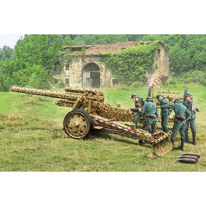 1/72 WW.II ドイツ軍 15cm sFH 18重榴弾砲/ 10.5cm sK 18 重野砲 2in1 砲兵フィギュア付属