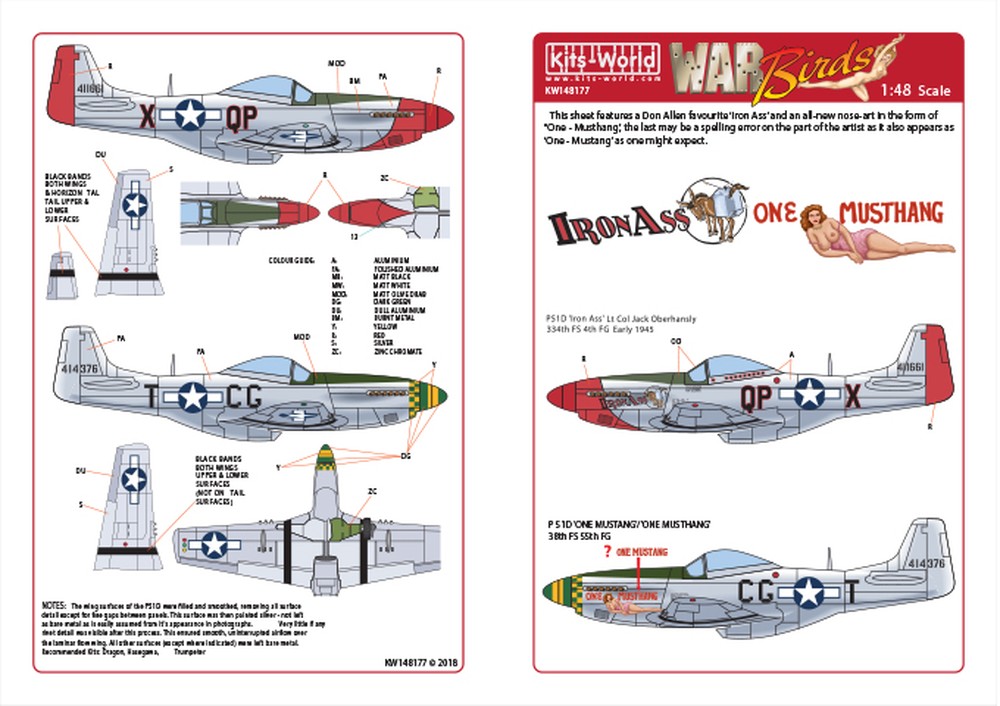 åĥ 1/48 WW.IIꥫ P-51Dޥ IronAss&OneMustang/OneMusthan - ɥĤ