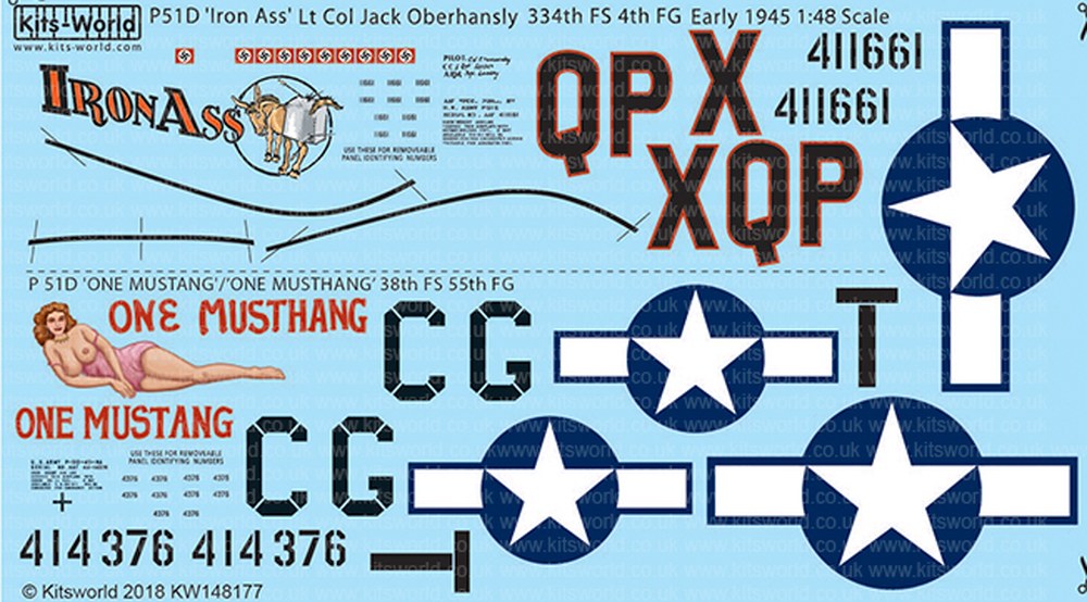 åĥ 1/48 WW.IIꥫ P-51Dޥ IronAss&OneMustang/OneMusthan