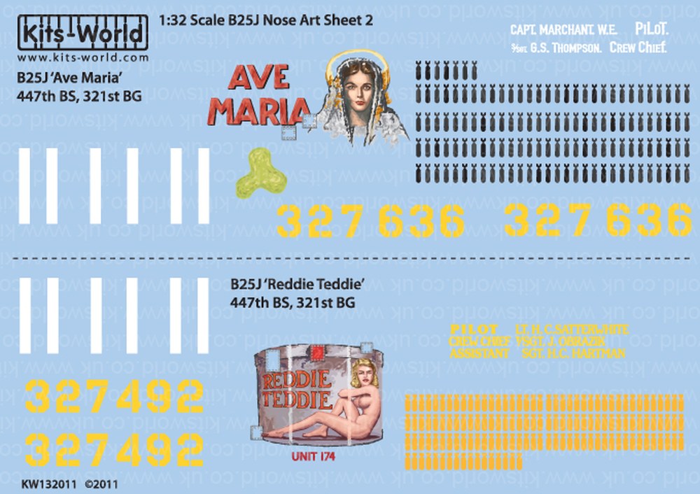 åĥ 1/32 WW.II B-25J ߥå"Ava Maria"&"Reddie Treddie"ǥ - ɥĤ