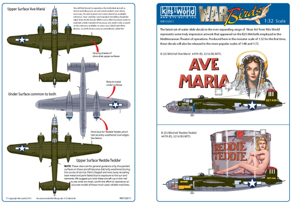 åĥ 1/32 WW.II B-25J ߥå"Ava Maria"&"Reddie Treddie"ǥ - ɥĤ