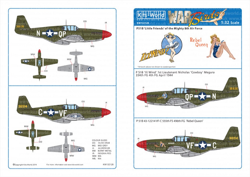 åĥ 1/32 WW.II ꥫ P-51B ޥ'Ill Wind'&'Rebel Queen'
