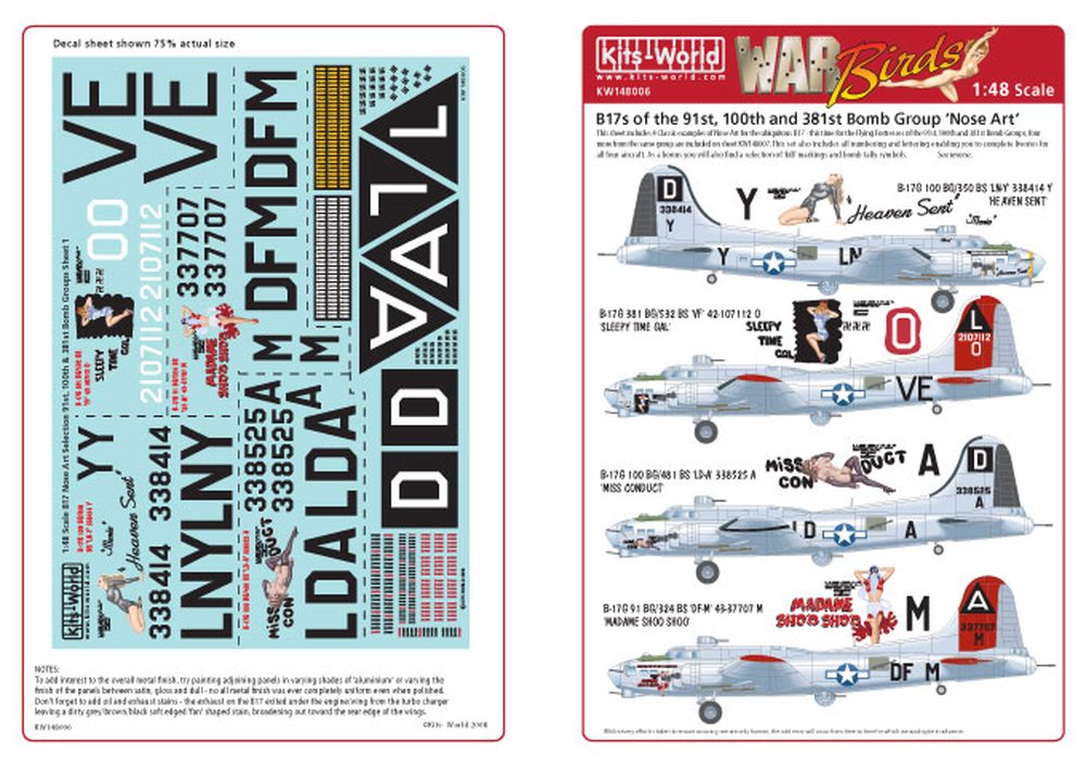 åĥ 1/48 WW.II B-17 Heaven Sent & Sleepy Time Gal - ɥĤ