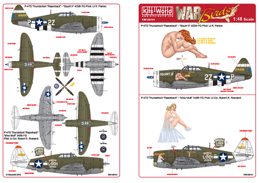 åĥɥǥ 1/48 WW.II ꥫ P-47D ܥ 쥶Хå "Miss Mutt"