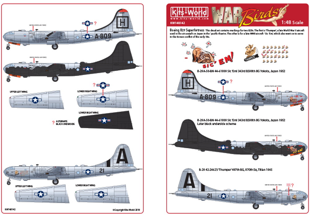 åĥ 1/48 ꥫΦ B-29 'Thumper' & 'Sic em!' Ρȵ ǥ - ɥĤ