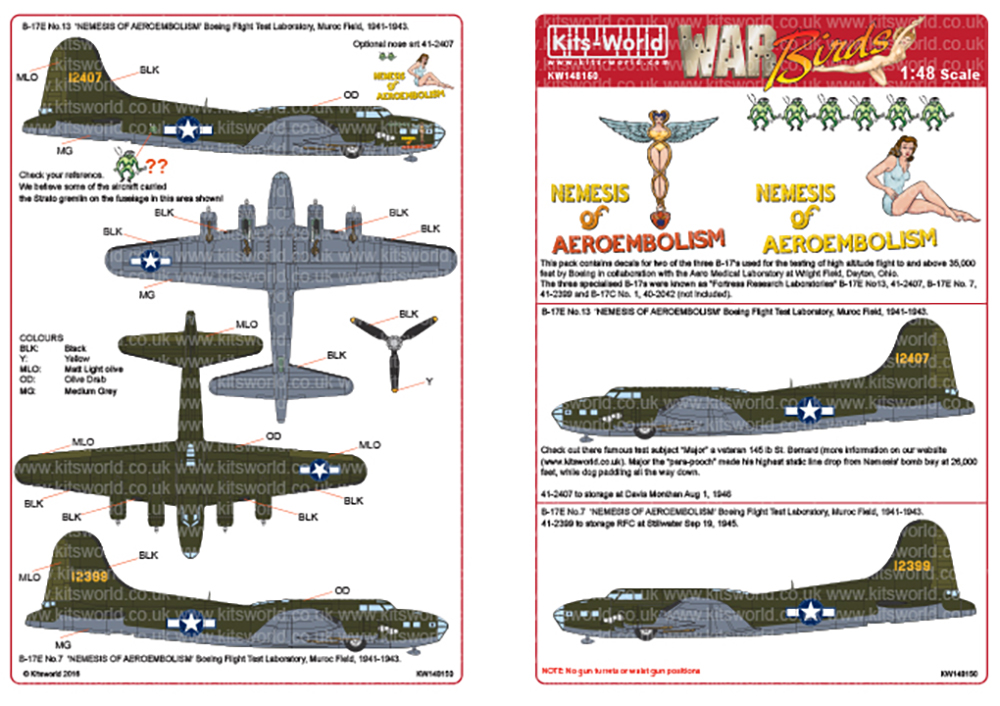 1/48 WW.II ꥫ B-17E ե饤󥰥եȥ쥹 "NEMESIS OF AEROEMBOLISM"