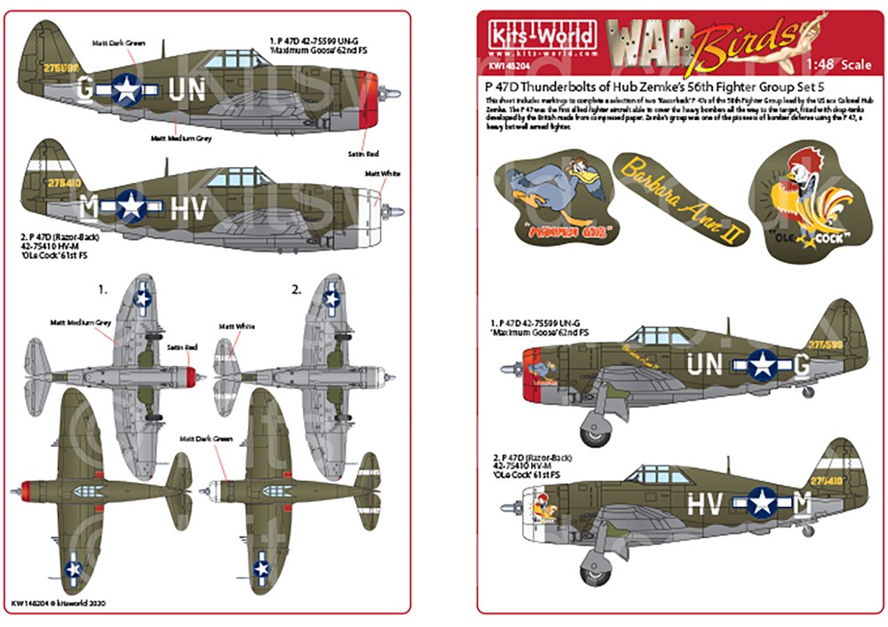 1/48 WW.II ꥫP-47D ܥ 쥤Хå56Ʈ롼 ǥ륻å 5 - ɥĤ