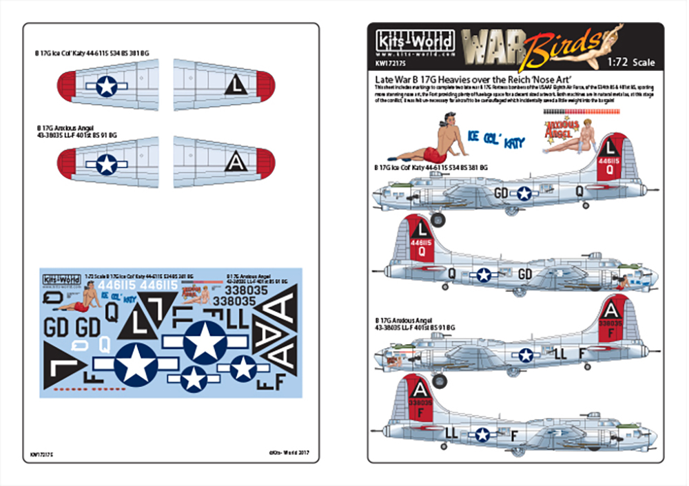 åĥɥǥ 1/72 WW.II ꥫ B-17G Ice Col' Katy & Anxious Angel