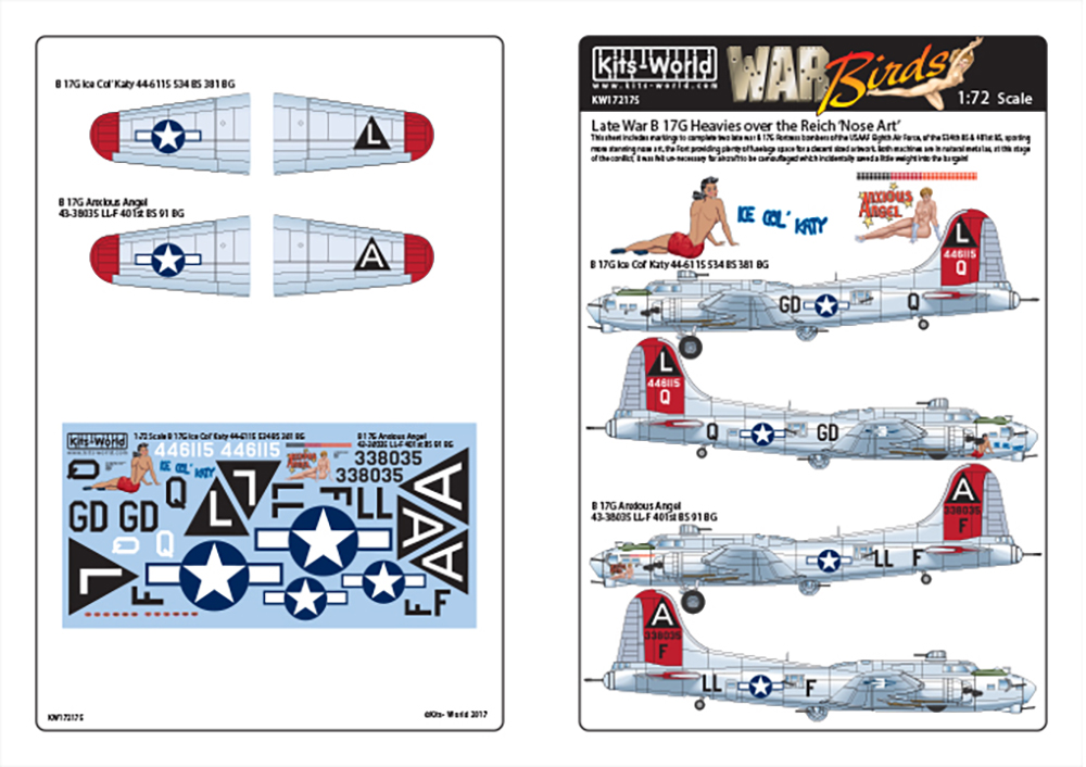 åĥɥǥ 1/72 WW.II ꥫ B-17G Ice Col' Katy & Anxious Angel - ɥĤ