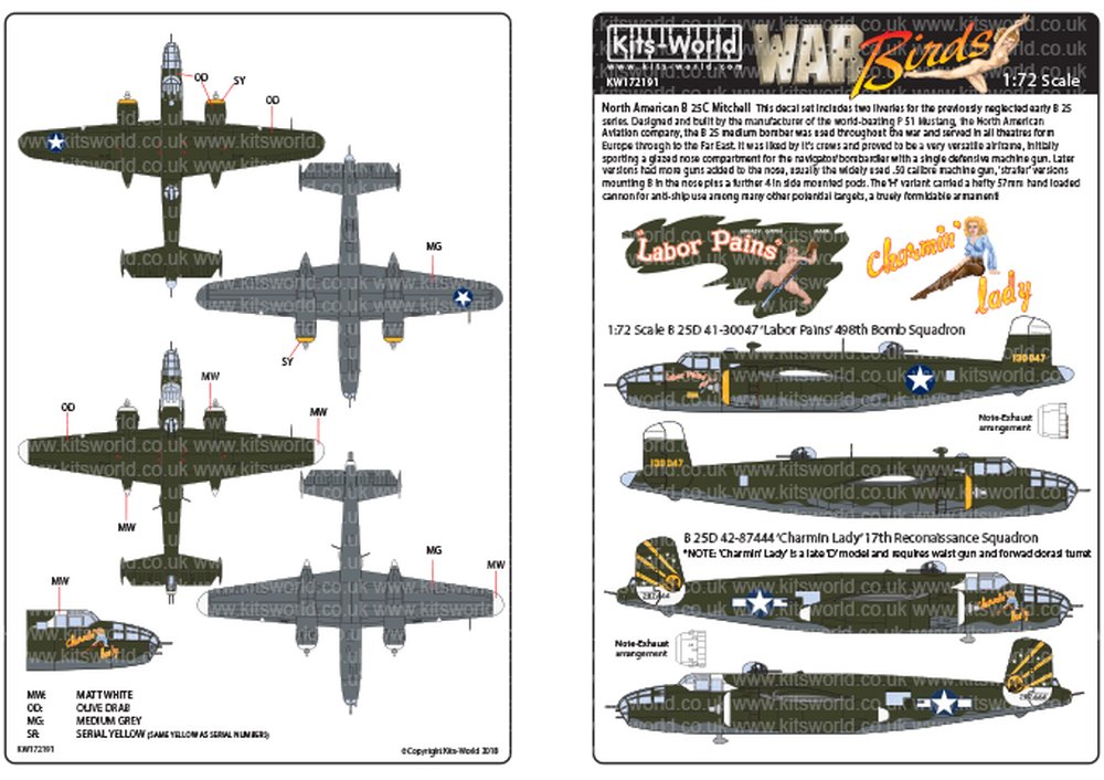 åĥ 1/72 WW.II ꥫ B-25Dߥå 'Labor Pains'Ρȵǥ - ɥĤ