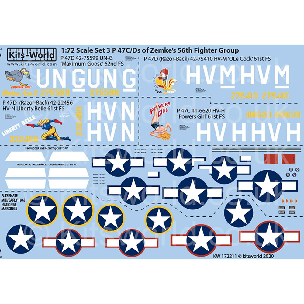 1/72 WW.II ꥫ P-47C/D ܥȥϥ֡ॱ 56Ʈ롼 ǥ륻å 2 - ɥĤ