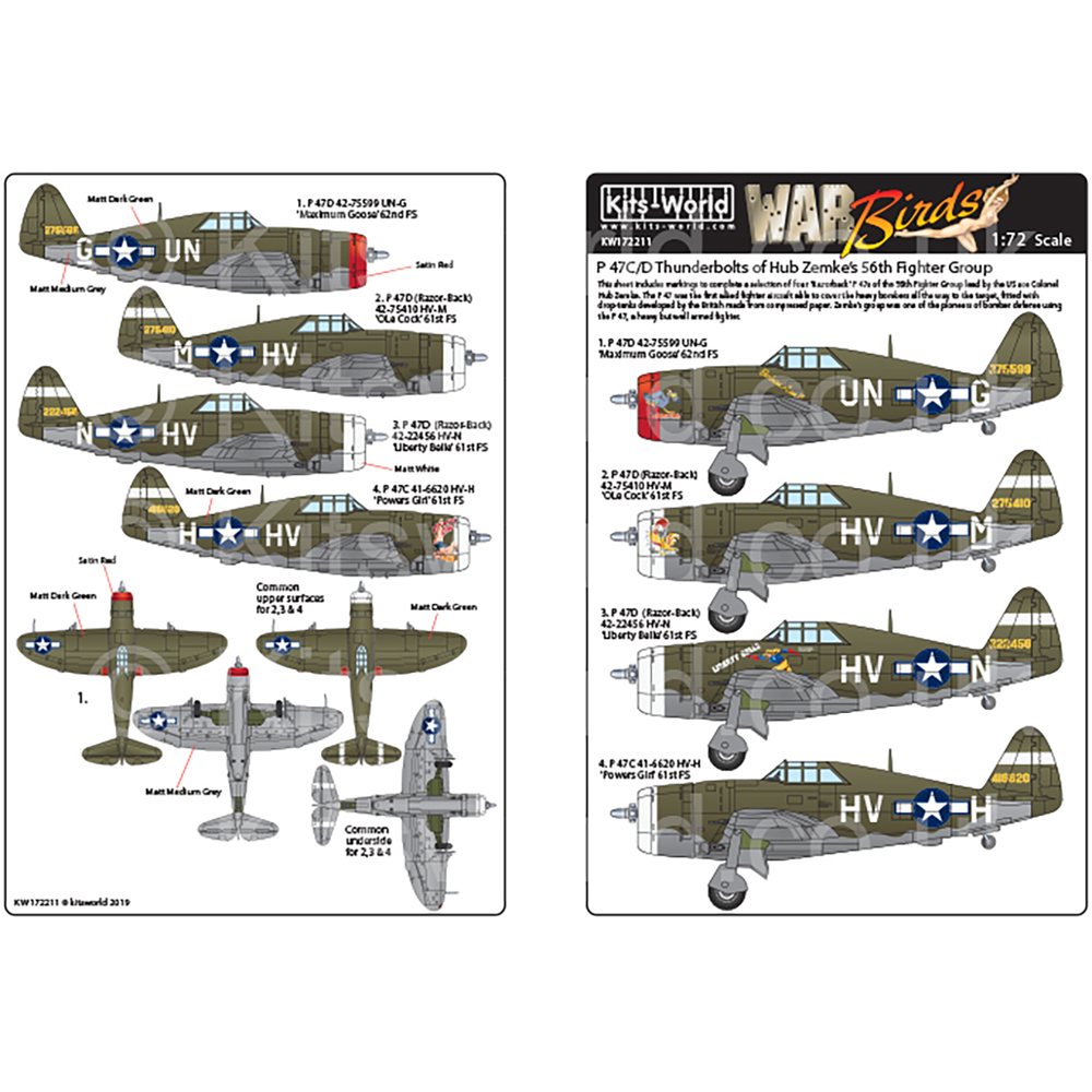 1/72 WW.II ꥫ P-47C/D ܥȥϥ֡ॱ 56Ʈ롼 ǥ륻å 2