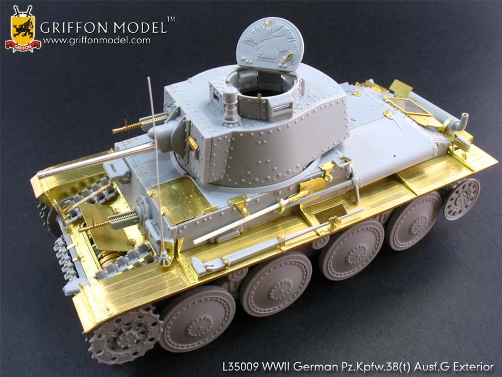 グリフォンモデル 1/35 WW.II ドイツ軍38(t)戦車G型 w/インテリア用ディテールアップパーツ（金属砲身付属）