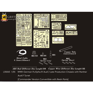 グリフォンモデル 1/35 WW.II ドイツ軍 IV号戦車 シュマールトゥルム砲塔搭載型用エッチングパーツ [L35065] - 4,950