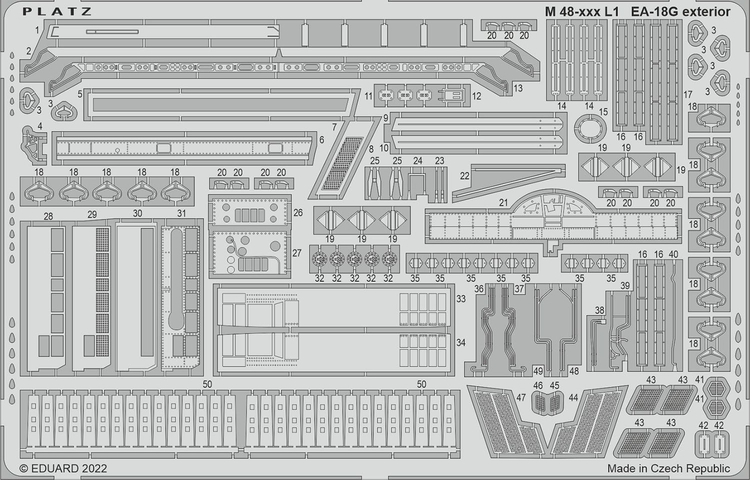 1/48 EA-18G Growler Photo-etched Parts for Exterior