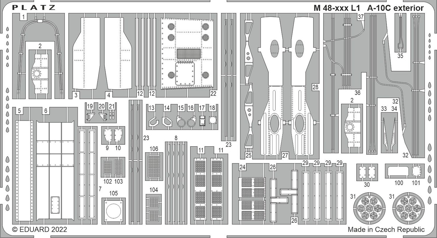 1/48 A-10C Thunderbolt II Photo-etched Parts for Exterior