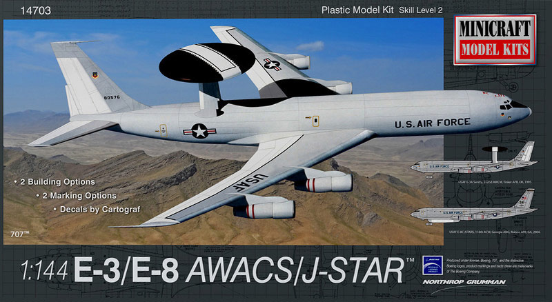 ߥ˥ե 1/144 ꥫ E-3/E-8 AWACS/祤ȥ