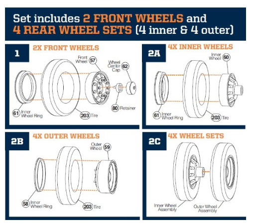MOEBIUS1/25 Big Rig Wheel & Tire Set (10pk)
