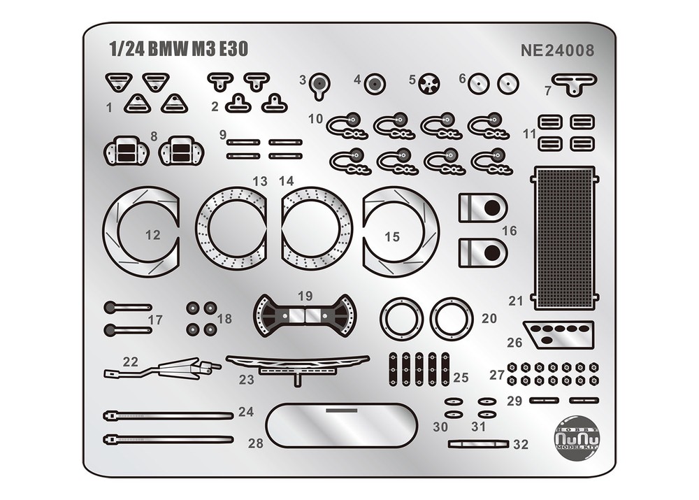Detail-up Parts for PLATZ/NUNU 1/24 BMW M3 E30 '88 SPA 24 HOURS