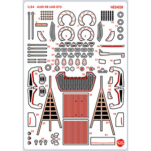 Detail-up Parts for 1/24 Audi HONG KONG R8 2015 MACAU GT