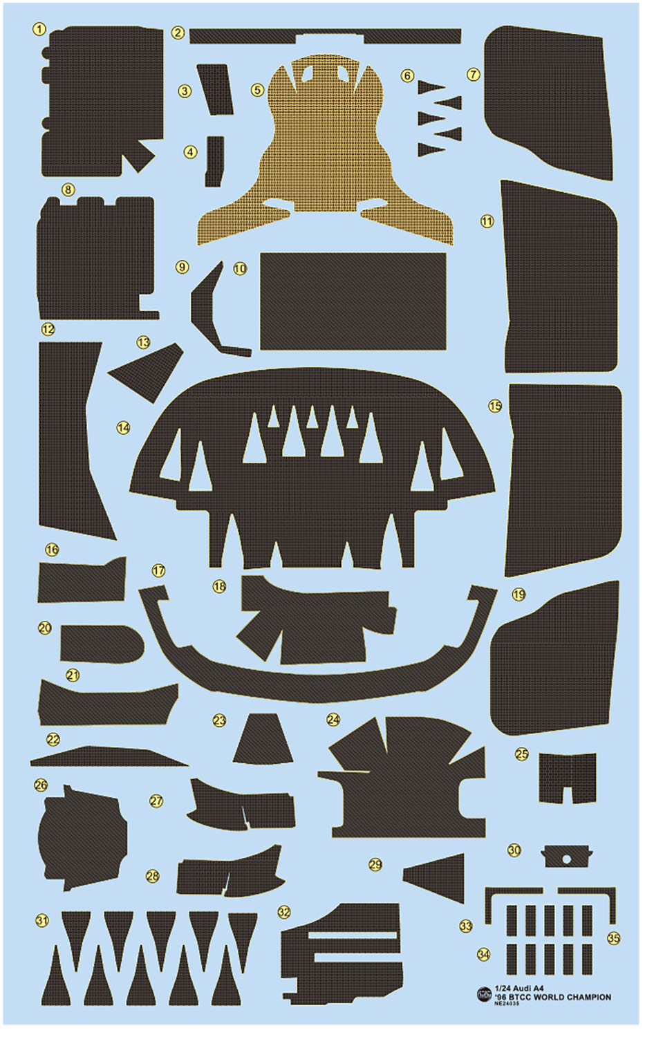Detail-up Parts for 1/24 Audi A4 BTCC CHAMPION 1996
